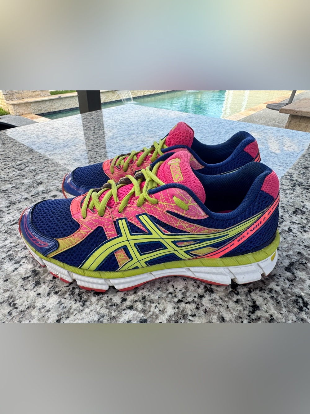 Asics Navy, Neon Pink & Lime Green Women's Running Shoes